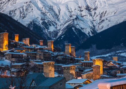 Svan stone towers in Mestia